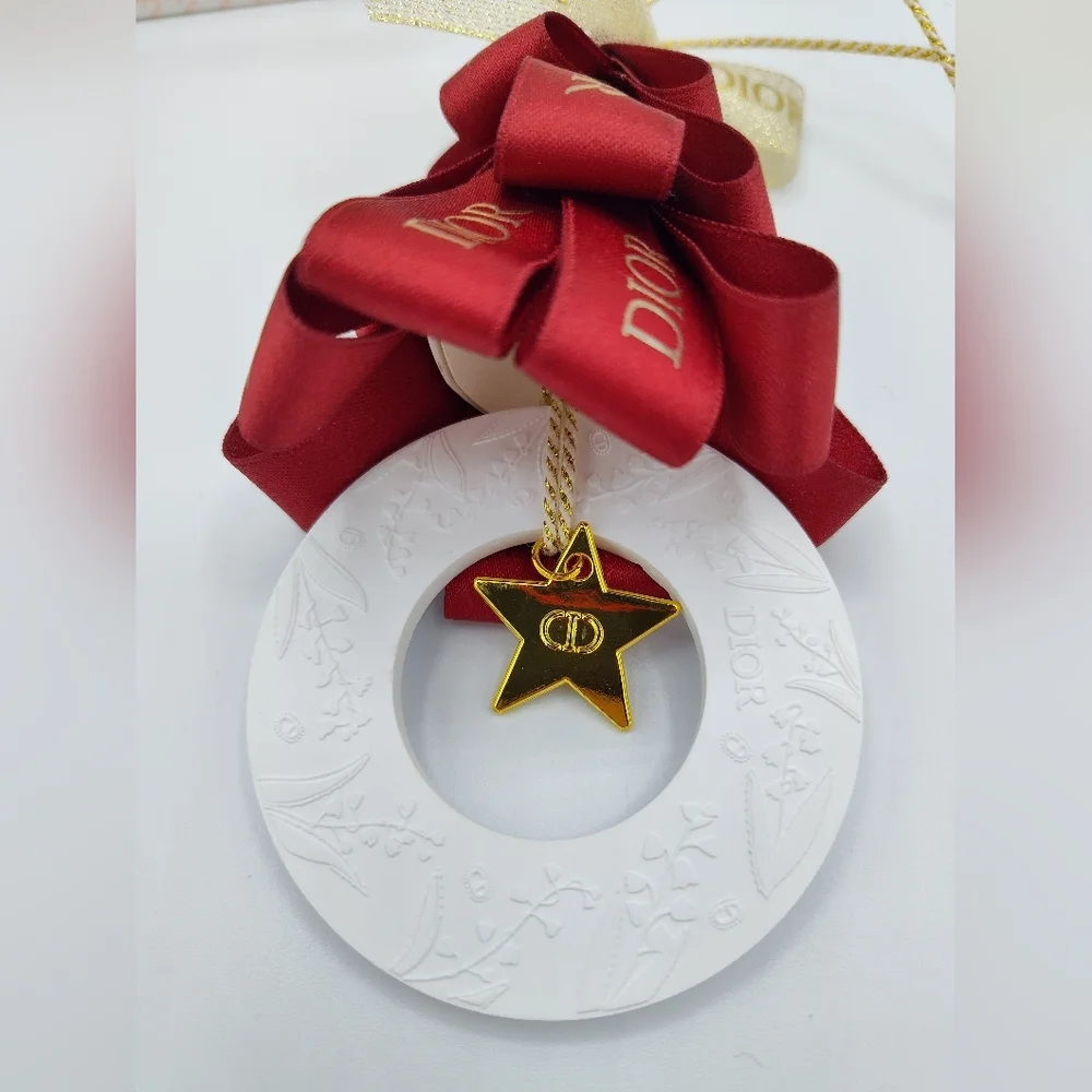 2024 DIOR Red Ribbon Ornament Fragrance Stone European Exclusive NIB + Gift Bag